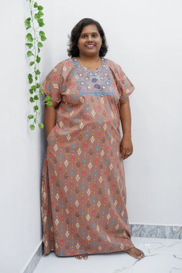 Mirror Work Cotton Nighty