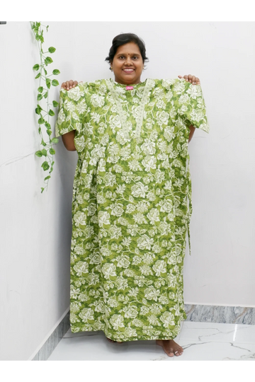 Premium V-Neck Cotton Frock for Women – Breathable & Skin-Friendly
