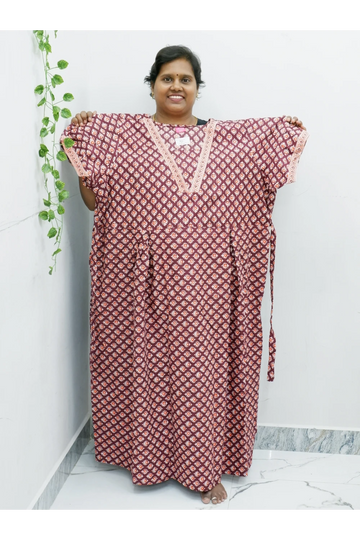 Premium V-Neck Cotton Frock for Women – Breathable & Skin-Friendly