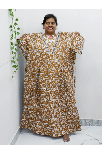 Premium V-Neck Cotton Frock for Women – Breathable & Skin-Friendly