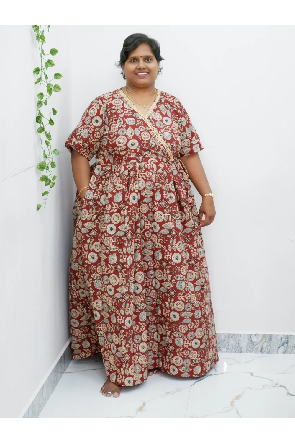 Zipless Pure Cotton Nighty for Women – Soft & Comfortable Wear