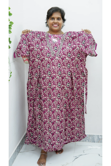 Premium V-Neck Cotton Frock for Women – Breathable & Skin-Friendly