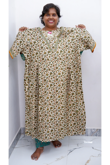 Premium V-Neck Cotton Frock for Women – Breathable & Skin-Friendly
