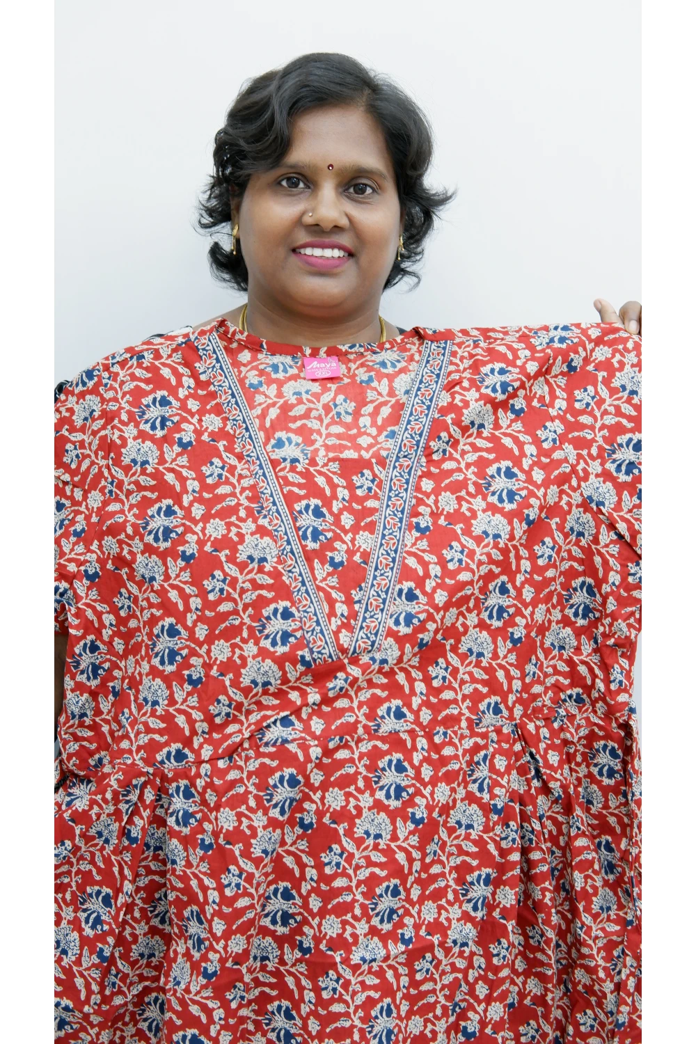 Premium V-Neck Cotton Frock for Women – Breathable & Skin-Friendly