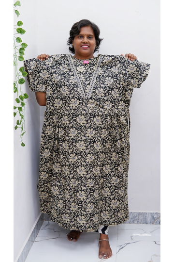 Premium V-Neck Cotton Frock for Women – Breathable & Skin-Friendly