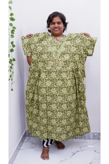 Premium V-Neck Cotton Frock for Women – Breathable & Skin-Friendly