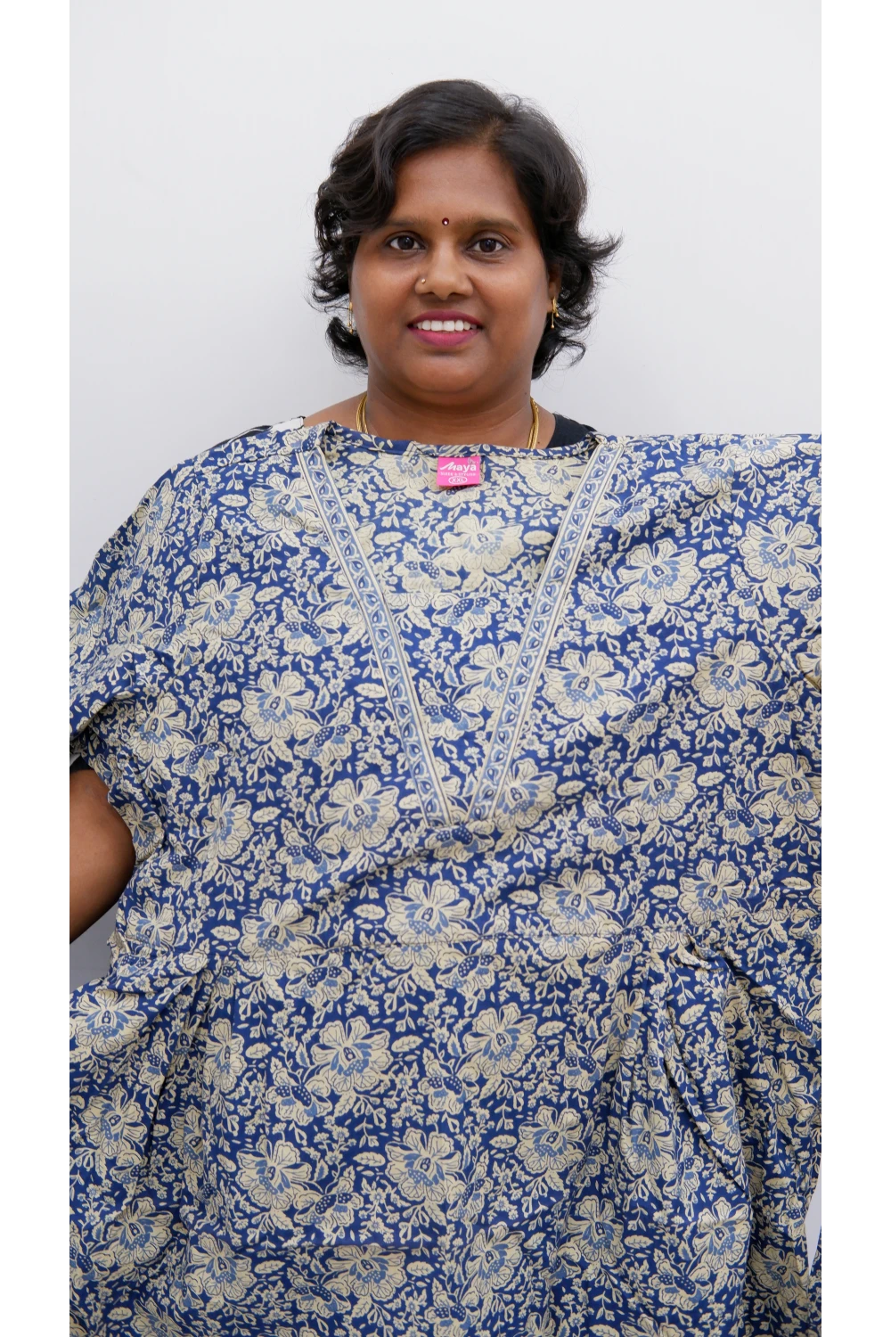 Premium V-Neck Cotton Frock for Women – Breathable & Skin-Friendly