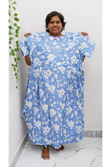 Premium V-Neck Cotton Frock for Women – Breathable & Skin-Friendly