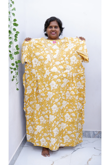 Premium V-Neck Cotton Frock for Women – Breathable & Skin-Friendly