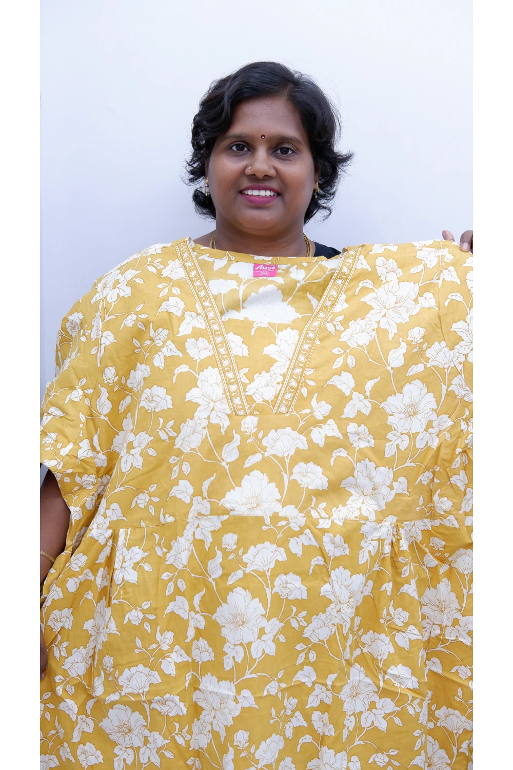 Premium V-Neck Cotton Frock for Women – Breathable & Skin-Friendly