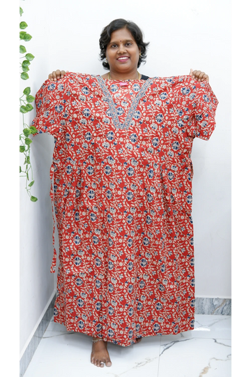 Premium V-Neck Cotton Frock for Women – Breathable & Skin-Friendly