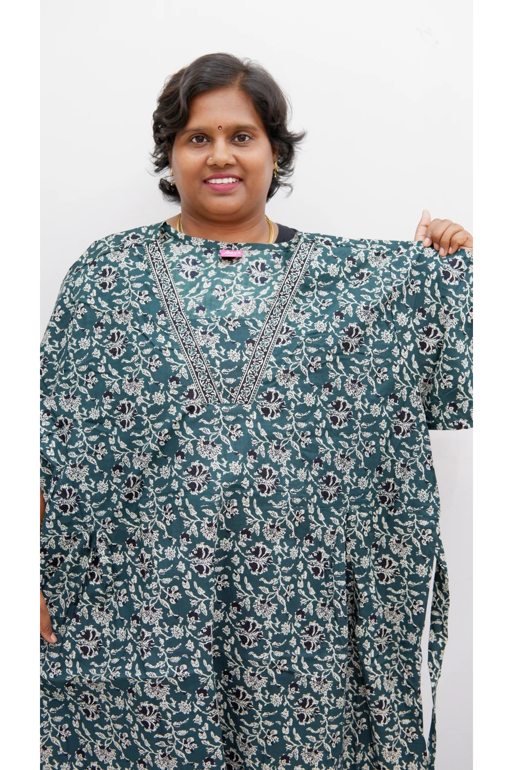 Premium V-Neck Cotton Frock for Women – Breathable & Skin-Friendly