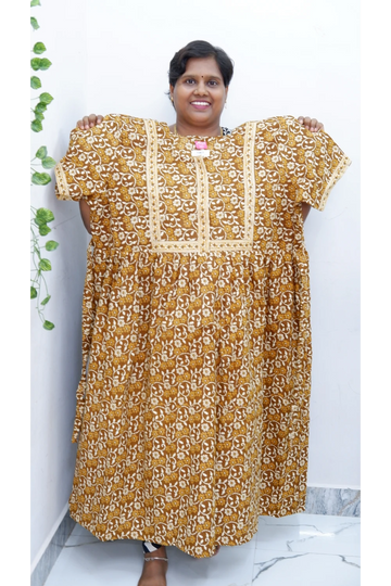 Midi Frock with Back Knot & Front Zip Jyothi Cotton Nighty