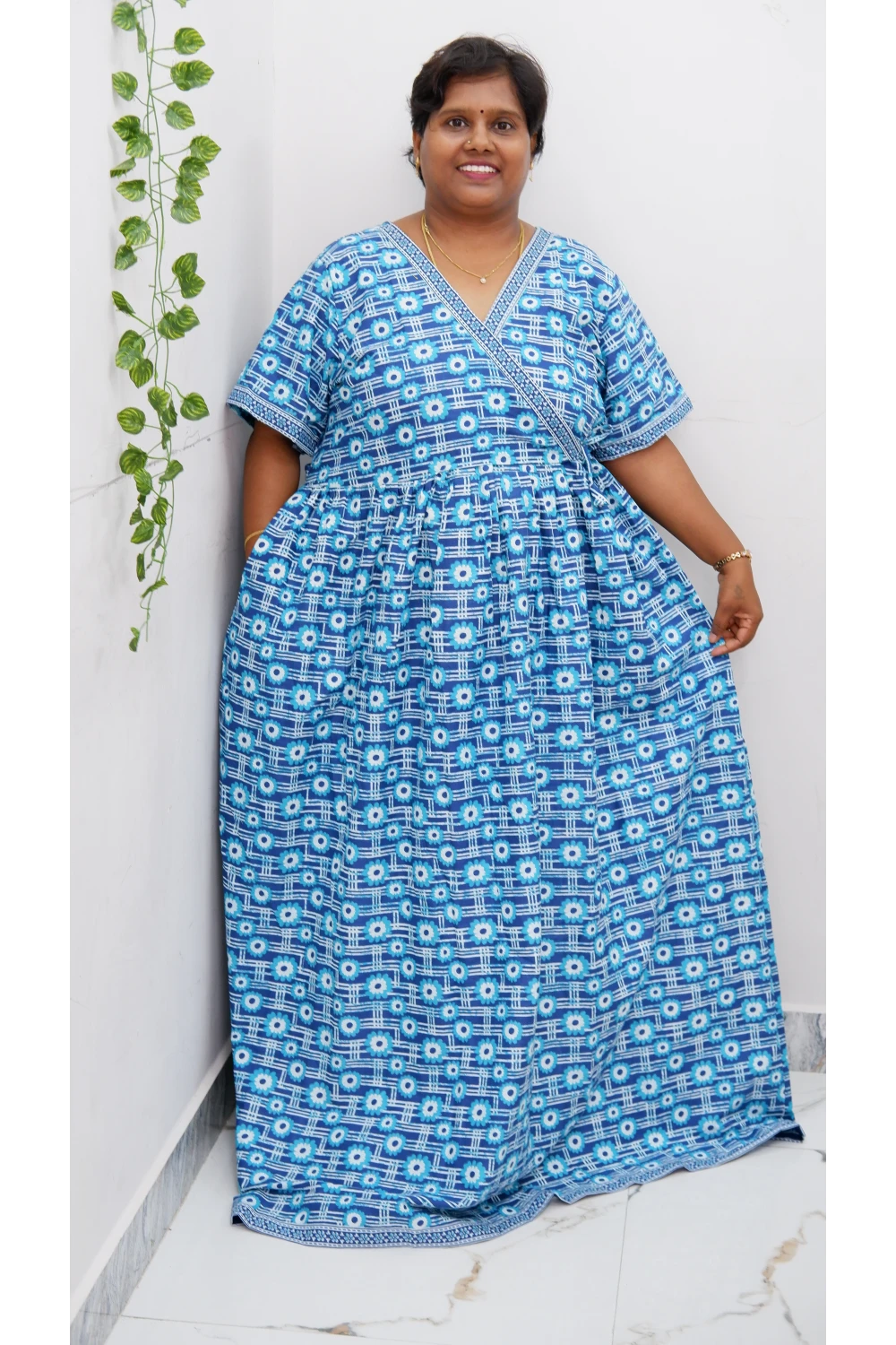 Zipless Pure Cotton Nighty for Women – Soft & Comfortable Wear