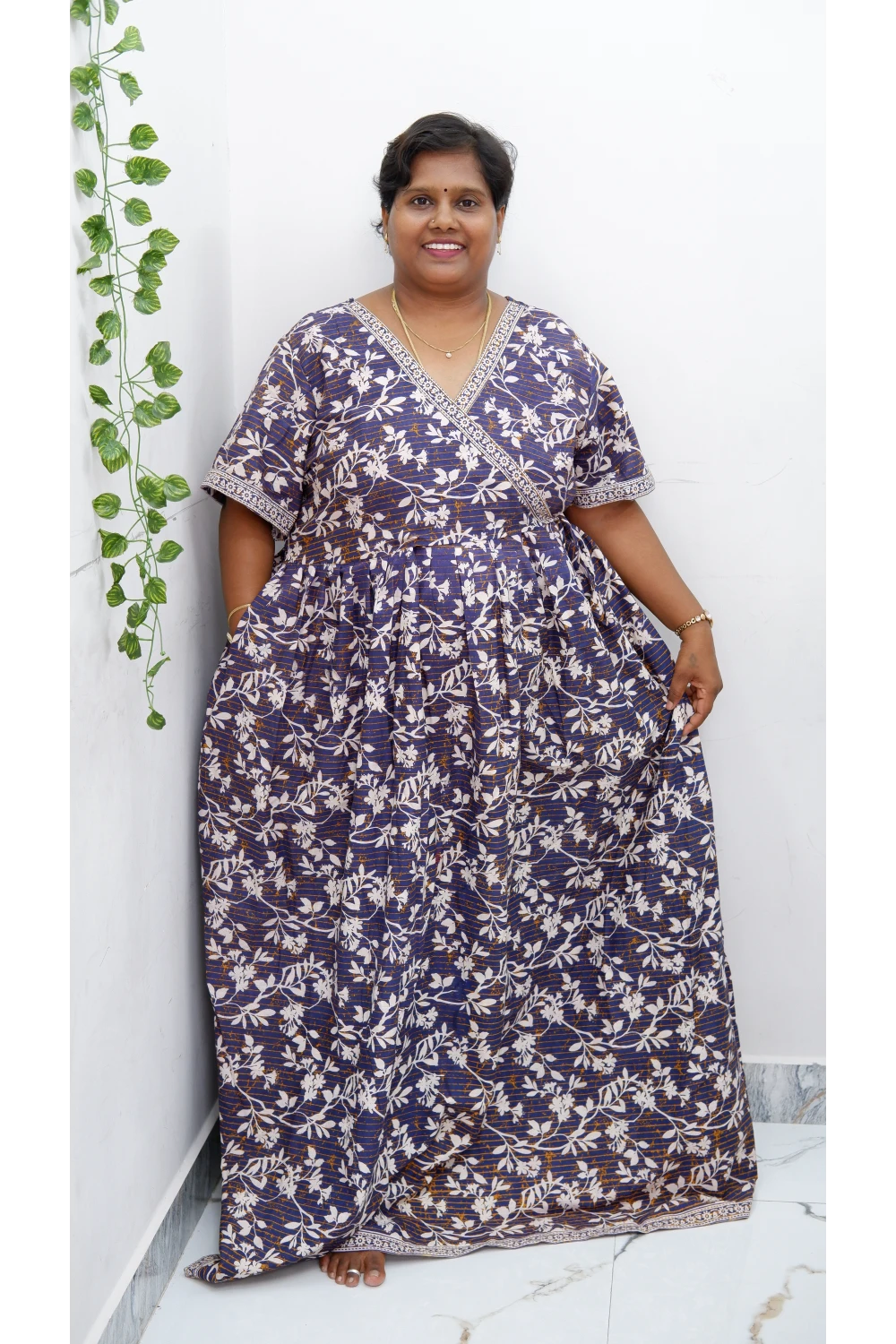 Zipless Pure Cotton Nighty for Women – Soft & Comfortable Wear