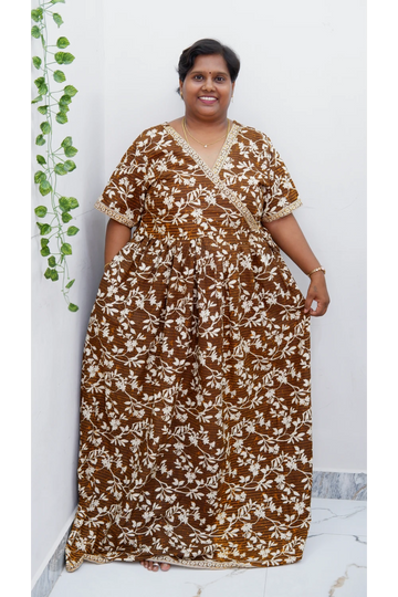 Zipless Pure Cotton Nighty for Women – Soft & Comfortable Wear