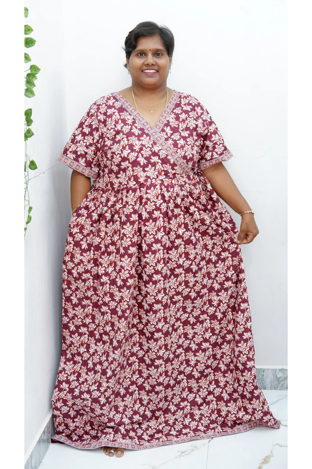 Zipless Pure Cotton Nighty for Women – Soft & Comfortable Wear