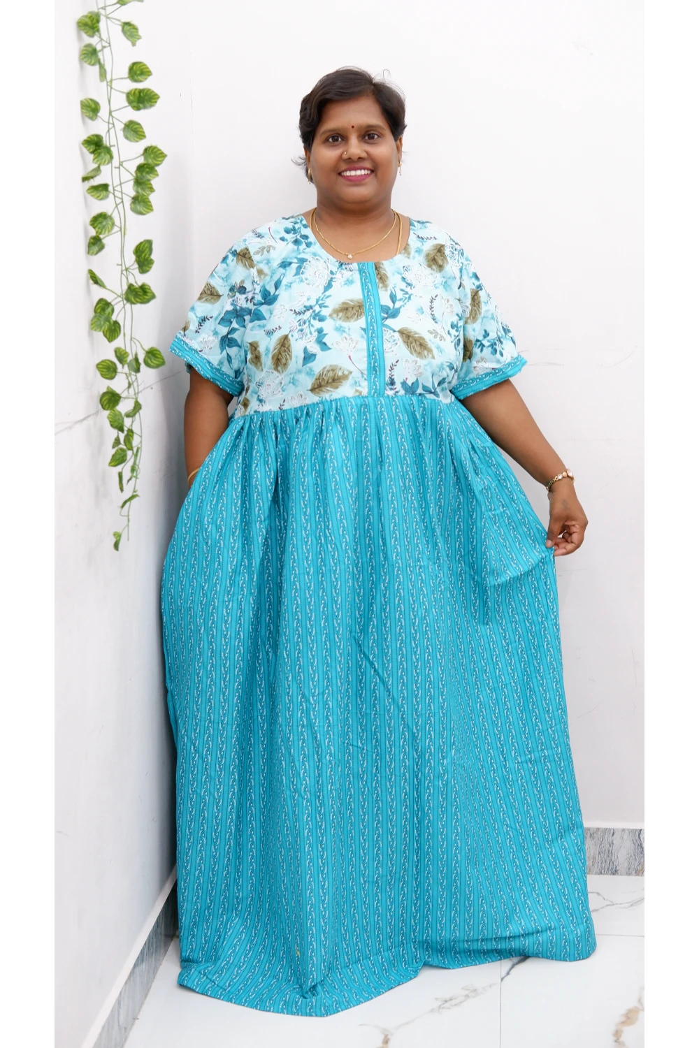 Frock Style Cotton Nighty – Soft & Flowing Fit