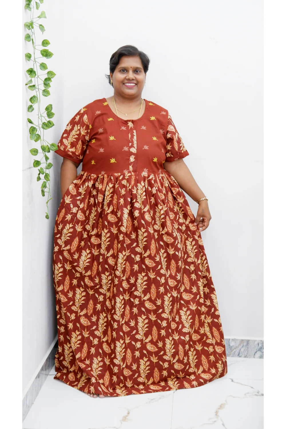 Frock Style Cotton Nighty – Soft & Flowing Fit