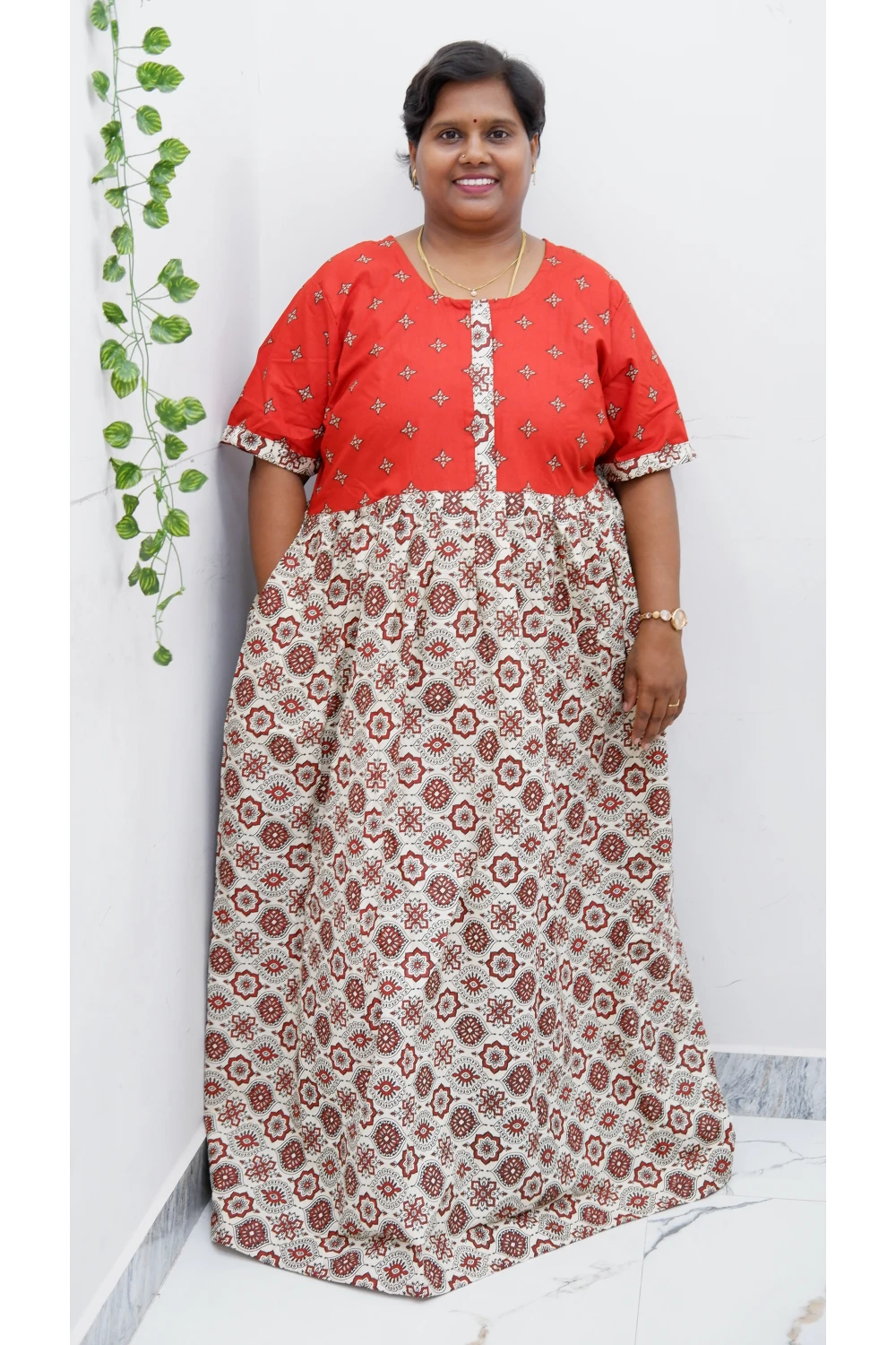 Frock Style Cotton Nighty – Soft & Flowing Fit