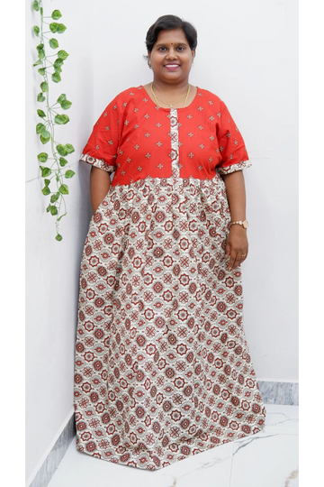 Frock Style Cotton Nighty – Soft & Flowing Fit