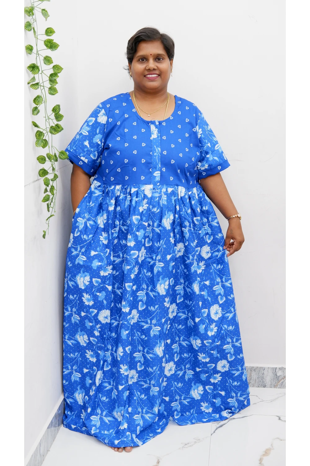 Frock Style Cotton Nighty – Soft & Flowing Fit