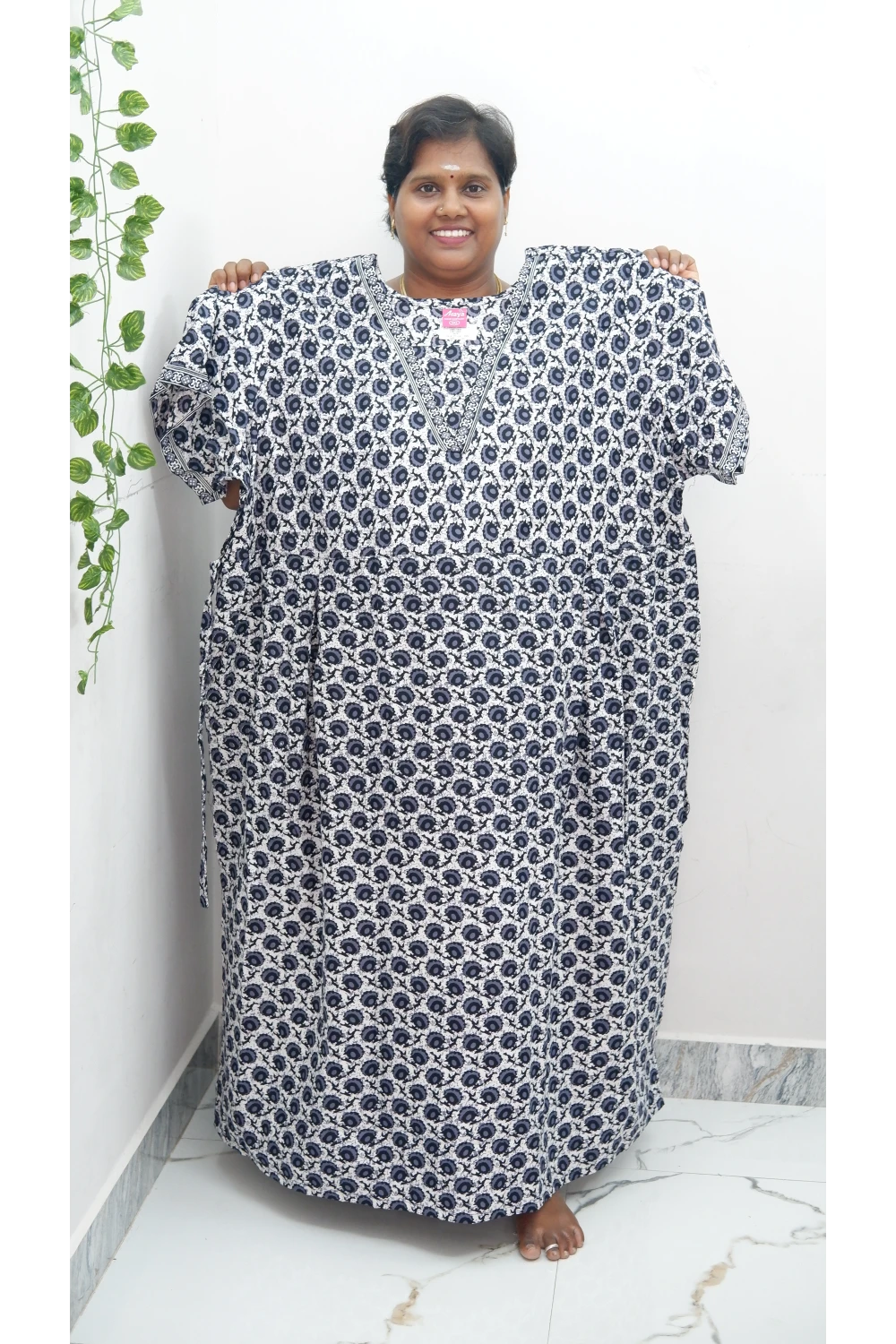 Premium V-Neck Cotton Frock for Women – Breathable & Skin-Friendly