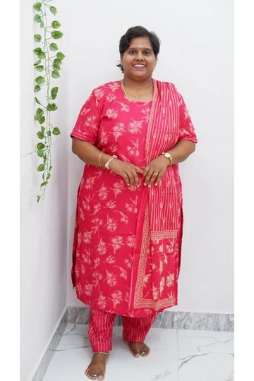 Graceful Cotton Printed Salwar Suit with Shawl – Casual & Festive Wear