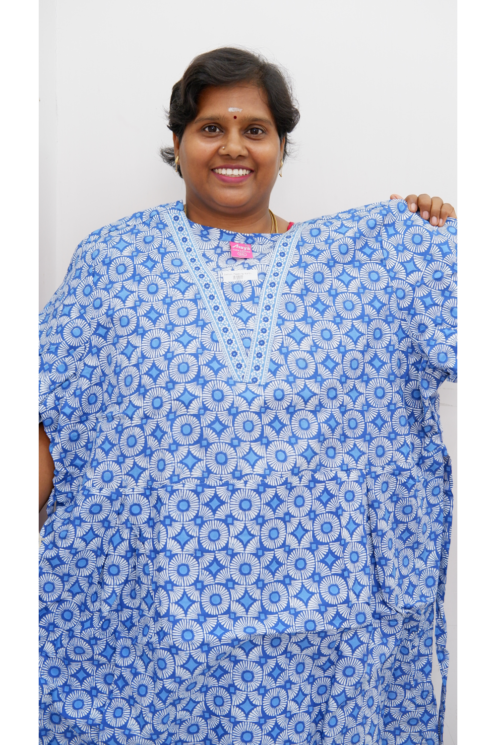 Premium V-Neck Cotton Frock for Women – Breathable & Skin-Friendly