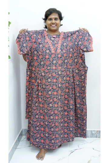Premium V-Neck Cotton Frock for Women – Breathable & Skin-Friendly