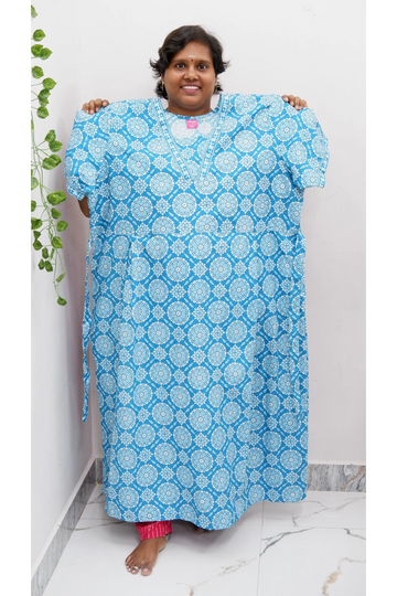 Premium V-Neck Cotton Frock for Women – Breathable & Skin-Friendly