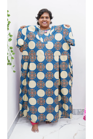 Premium V-Neck Cotton Frock for Women – Breathable & Skin-Friendly