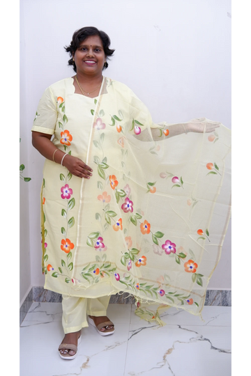Graceful Cotton Printed Salwar Suit with Shawl – Casual & Festive Wear