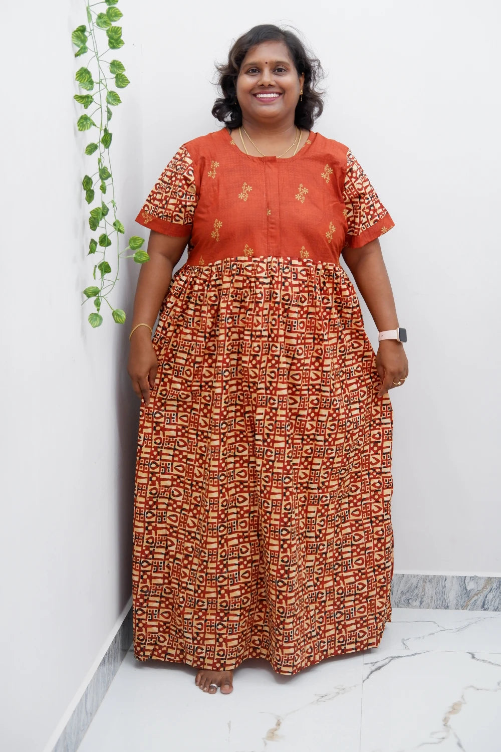 Frock Style Cotton Nighty – Soft & Flowing Fit