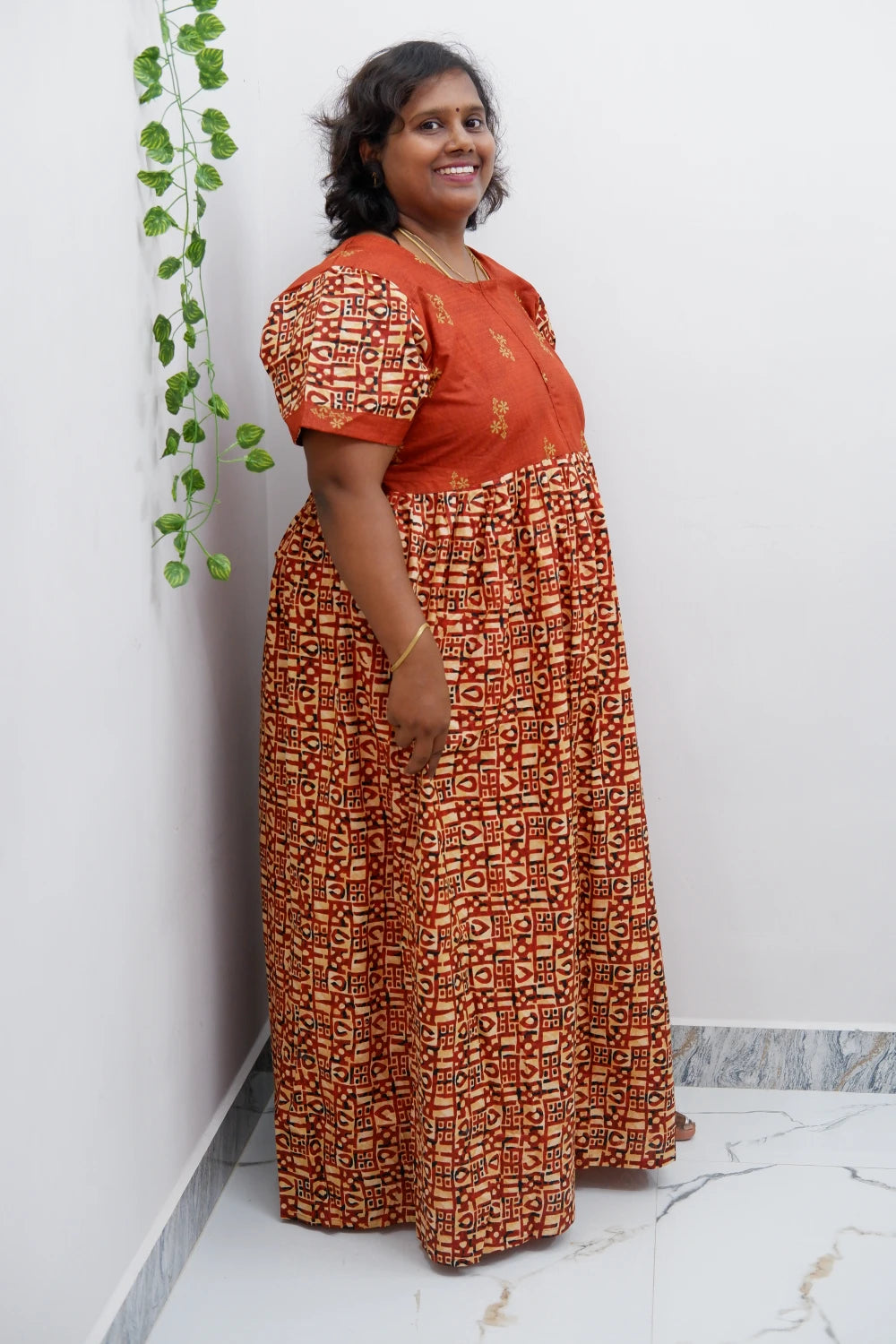 Frock Style Cotton Nighty – Soft & Flowing Fit