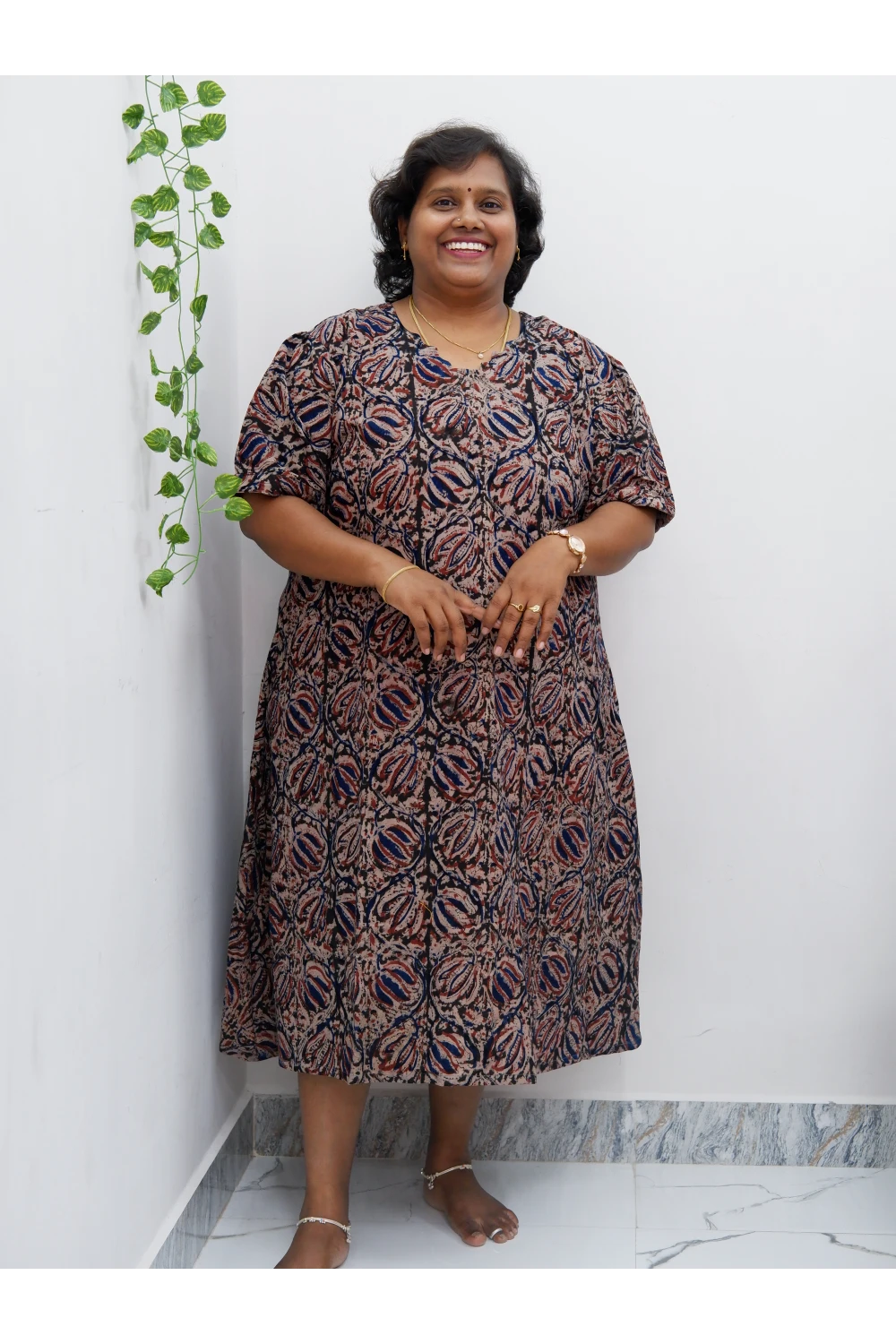 Stylish A-Line Kalamkari Kurti – Premium Cotton Ethnic Wear