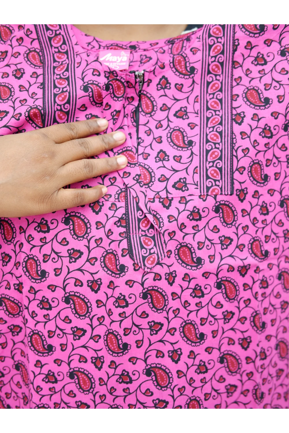 Elegant Zip Nighty – Jyothi Cotton Breeze