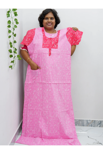 Extra Height Cotton Nighty for Women-Long Length Nighty