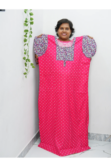 Elegant Zip-Front Pure Cotton Nighty
