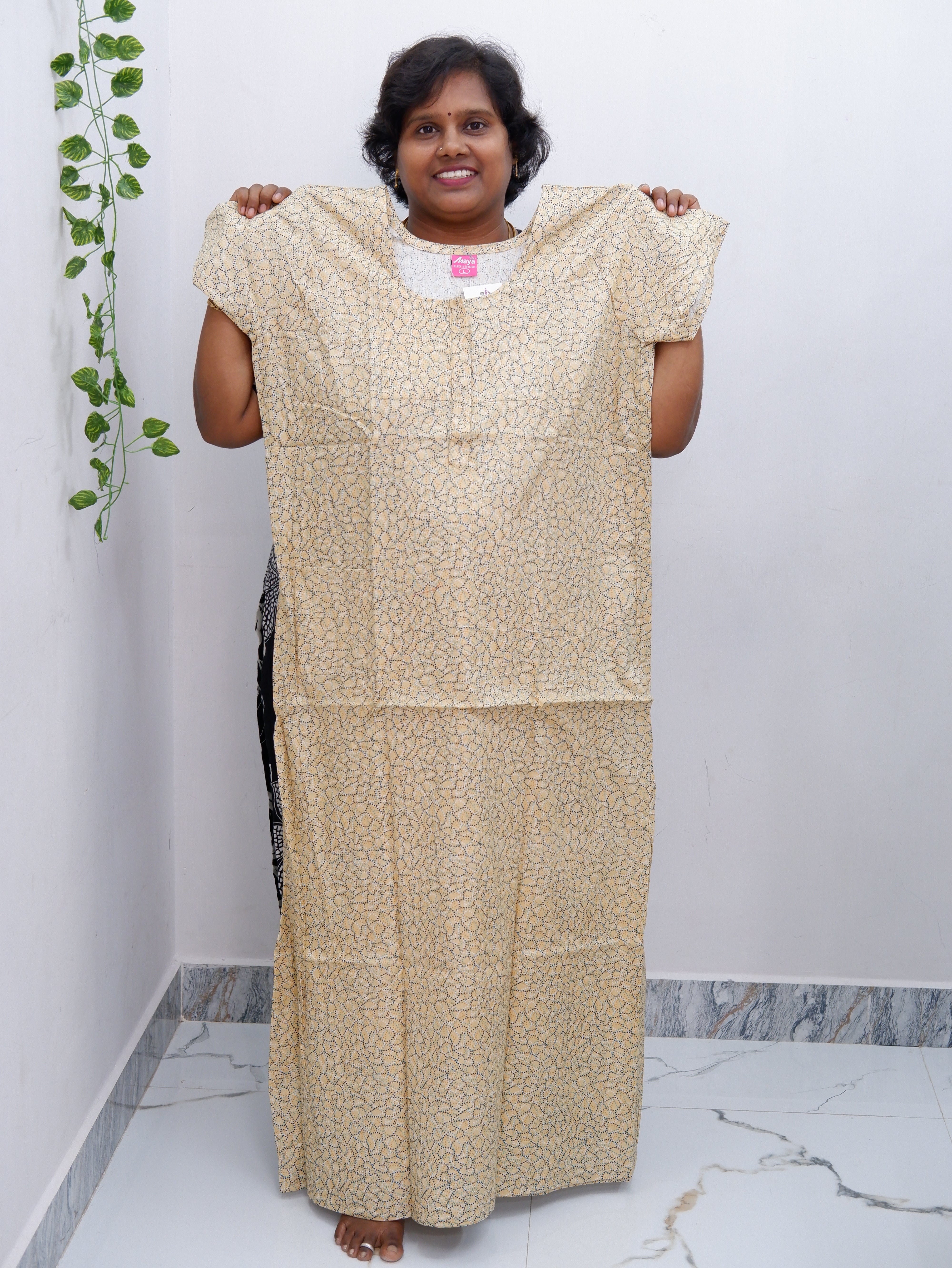 Elegant Zip-Front Pure Cotton Nighty