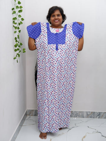 Elegant Zip-Front Pure Cotton Nighty
