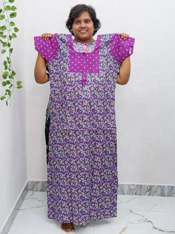 Elegant Zip-Front Pure Cotton Nighty