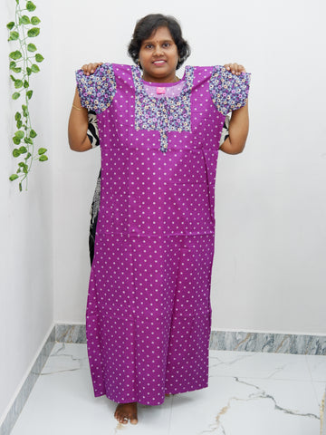 Elegant Zip-Front Pure Cotton Nighty