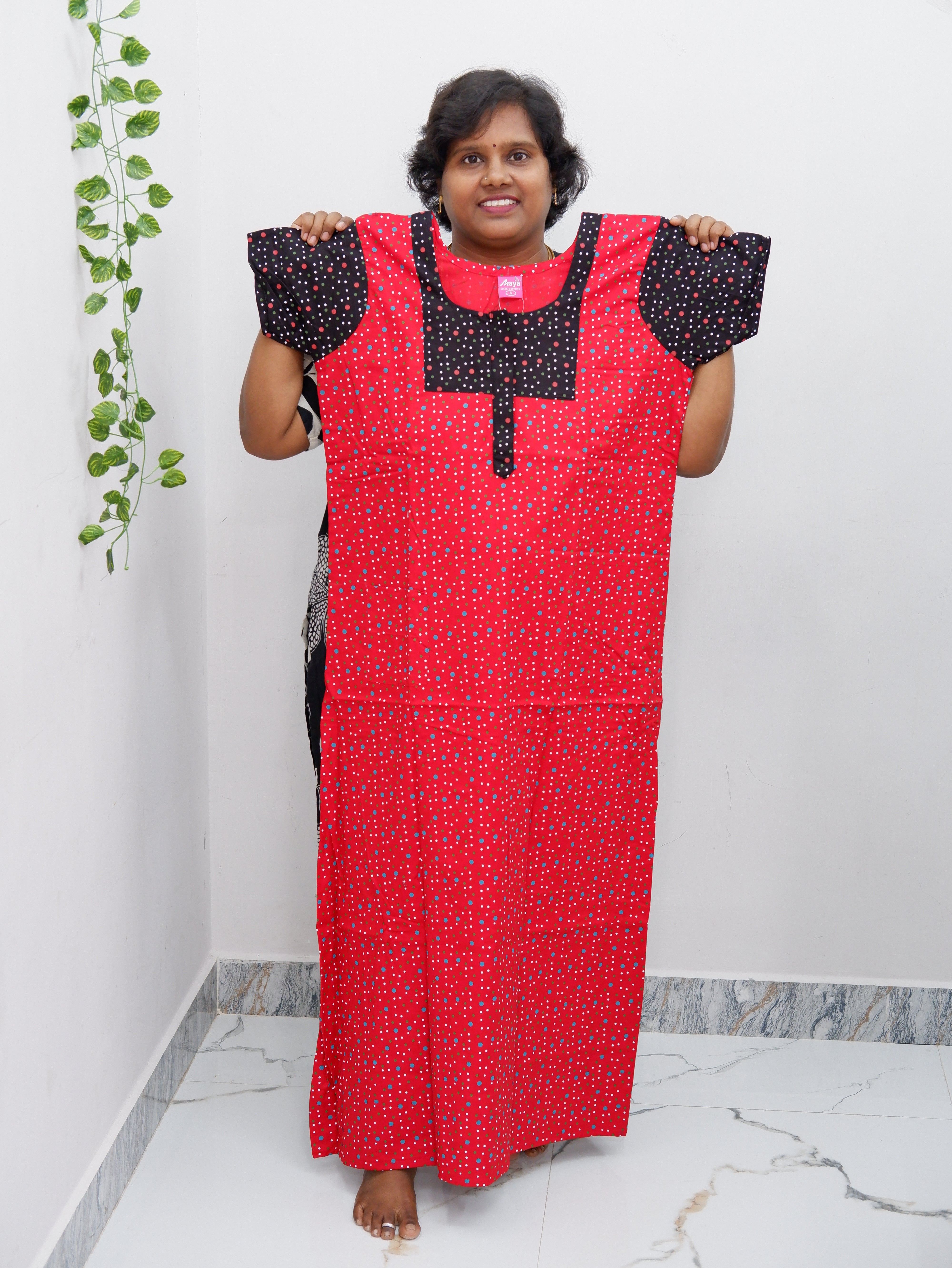 Elegant Zip-Front Pure Cotton Nighty