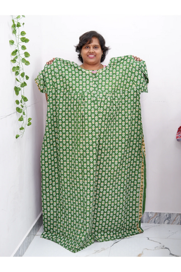 Plus Size Elegant Zip Nighty – Jyothi Cotton Breeze