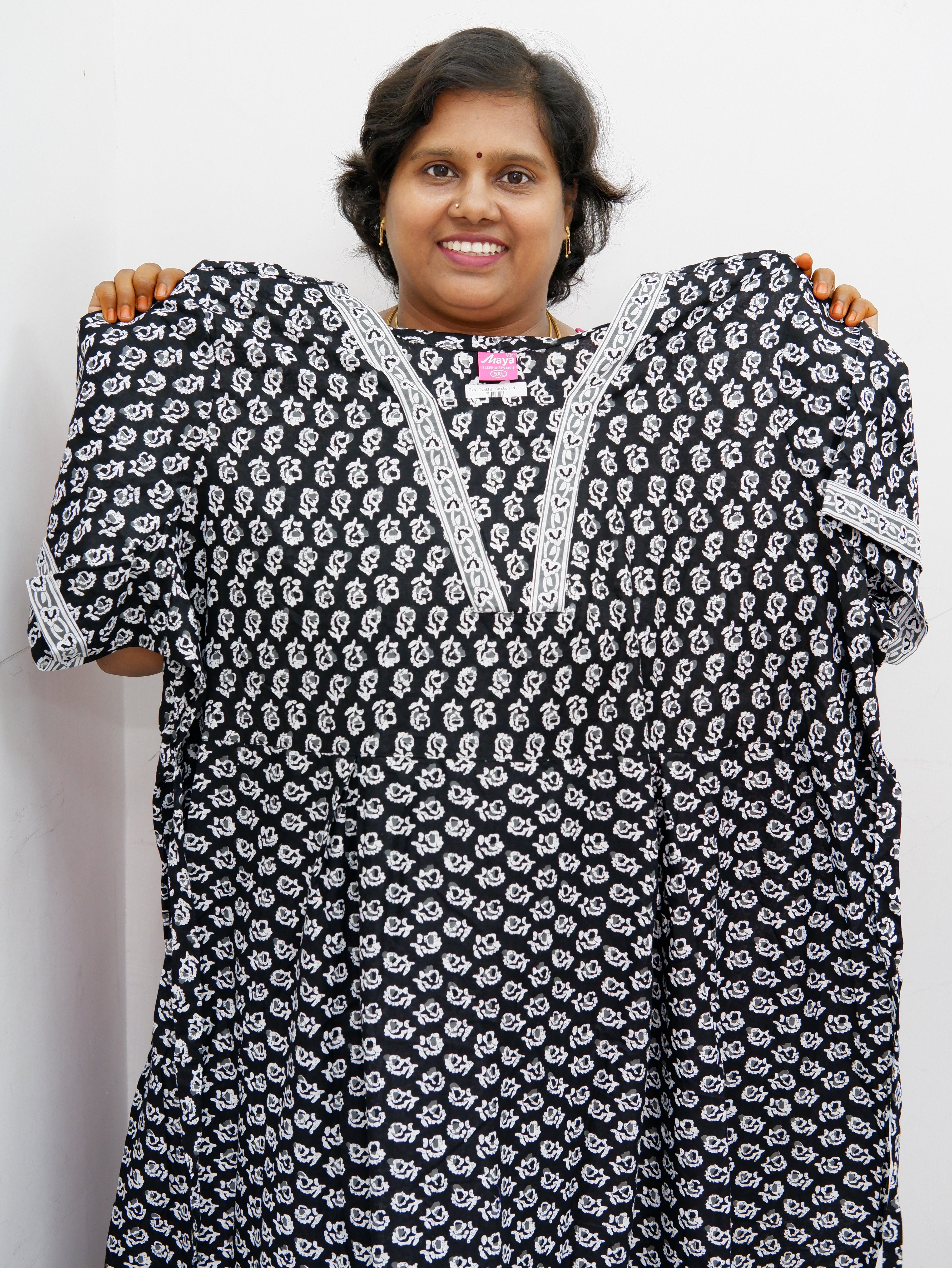 Premium V-Neck Cotton Frock for Women – Breathable & Skin-Friendly