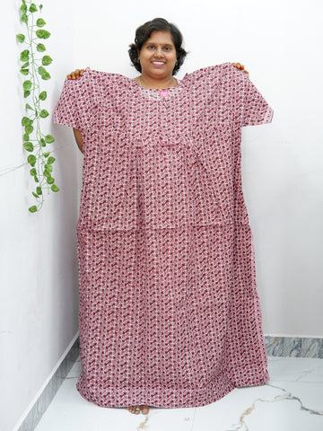 Plus Size Elegant Zip Nighty – Jyothi Cotton Breeze