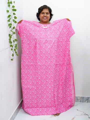 Plus Size Elegant Zip Nighty – Jyothi Cotton Breeze