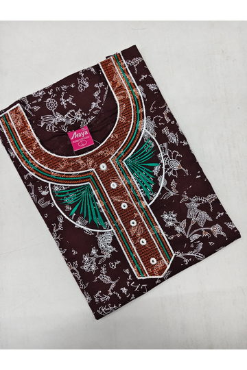 Mirror Work Cotton Nighty with Elegant Embroidery – Soft & Stylis