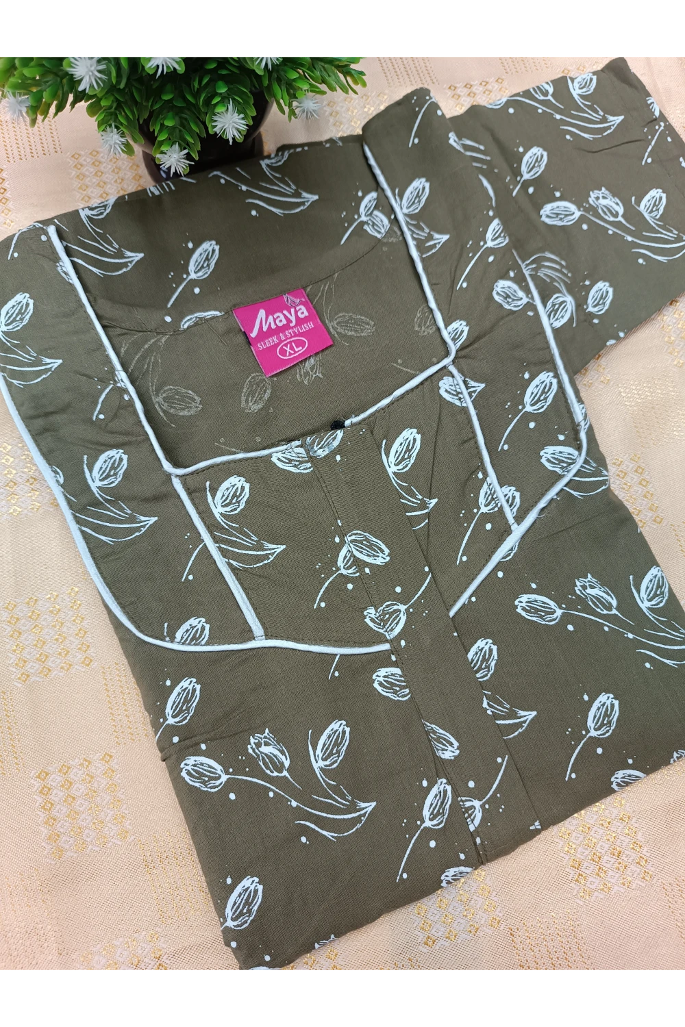 Classic 3/4 Sleeve Cotton Nighty for Women